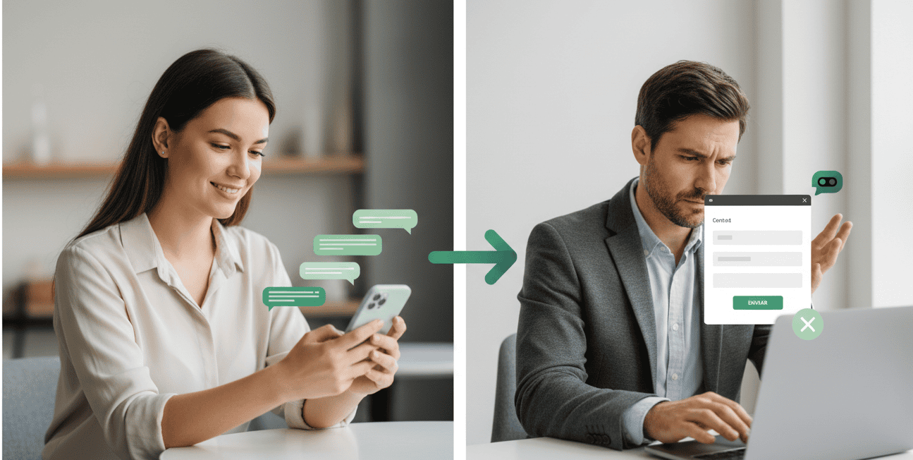 Chatbot vs. Formulario de contacto: por qué tu web ya no puede depender de un «Enviar»